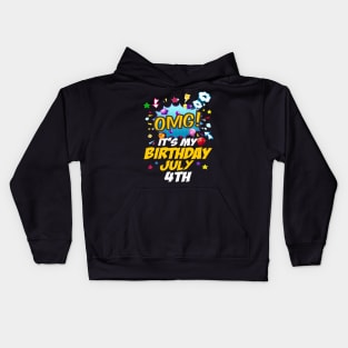 It's My Birthday July Fourth Kids Hoodie